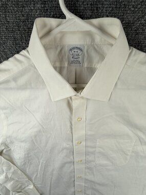 Brooks Brothers 18 35 Classic Non Iron White Long Sleeve Button Up Shirt Supima